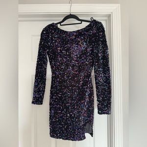 Black Low Back Sparkle Dress